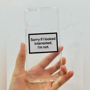 NWT iPhone 13ProMax Snarky Humor Clear Rubber Case w/ Black Writing